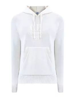 Вязаное худи из овечьей шерсти с объемной вышивкой в тон