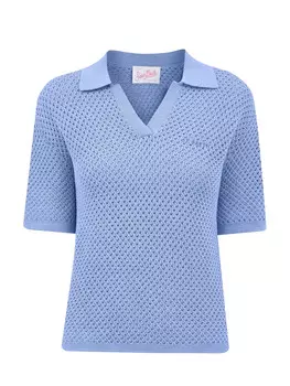 Вязаное поло Pixie из хлопка с вышитым логотипом в тон