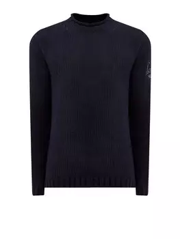 Вязаный джемпер из овечьей шерсти с объемной вышивкой