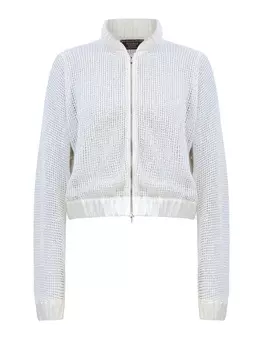 Вязаный кардиган из шелка, шерсти и мохера с мини-пайетками