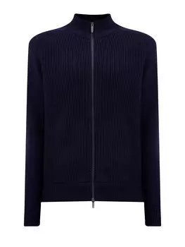 Вязаный кардиган из шерсти мериноса с застежкой на молнию