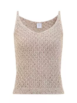 Вязаный топ с мерцающей нитью ламе и пайетками