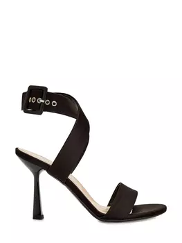 Высокие босоножки из текстиля с облегающими ремешками