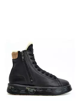 Высокие кеды Edith из кожи с меховой подкладкой