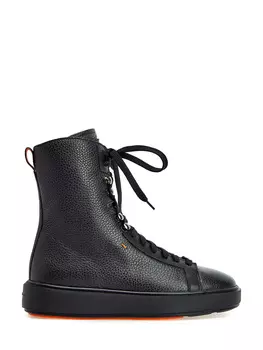 Высокие кеды из фактурной крупнозернистой кожи