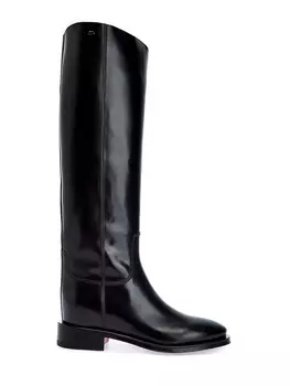 Высокие сапоги в жокейском стиле из полированной кожи