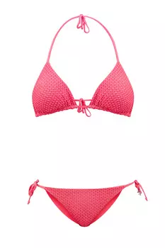 Яркие плавки-бикини из быстросохнущего трикотажа с завязками