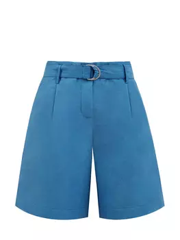 Яркие шорты-клеш из льняной и шелковой ткани с поясом