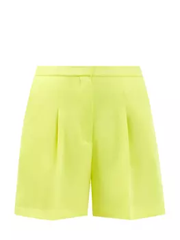 Яркие шорты на высокой посадке с заложенными складками