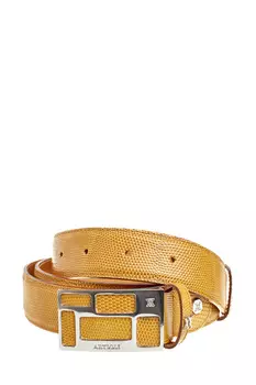 Яркий ремень в стиле casual из текстурированной кожи игуаны