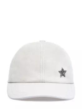Замшевая бейсболка с символикой из кристаллов Swarovski