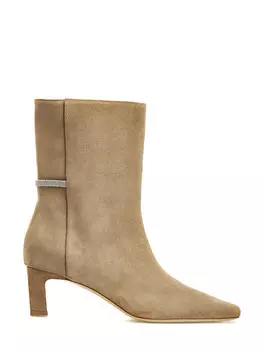 Замшевые ботильоны с деталью из ювелирных цепочек Punto Luce