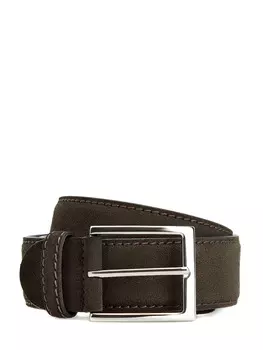 Замшевый ремень ручной работы с декоративной прострочкой