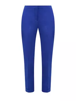 Зауженные брюки из эластичного хлопкового габардина с отворотами