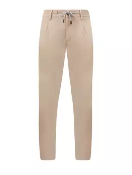 Зауженные брюки из хлопка и лиоцелла с поясом на кулиске