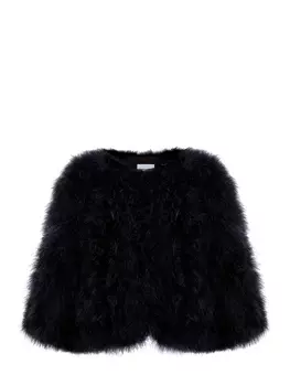 Жакет из перьев с шелковой подкладкой и рукавами 3/4