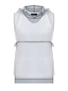 Жилет 2 в 1 из прозрачного тюля с трикотажным топом и капюшоном