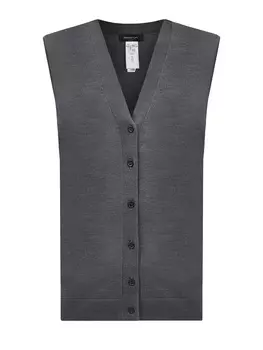 Жилет из кашемира и шелка с V-образным вырезом