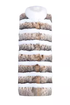 Жилет из меха скандинавской рыси со вставками из лисьего меха