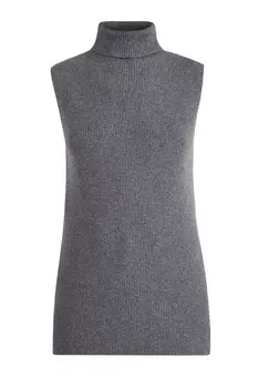 Жилет в рубчик из шерстяной пряжи с добавлением кашемира и шелка