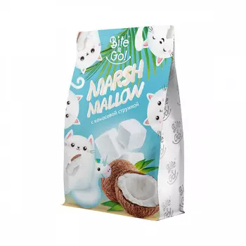 Bite&Go Маршмеллоу с кокосовой стружкой, 120 гр.