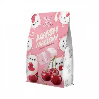 Bite&Go Маршмеллоу с ягодами вишни, 120 гр.