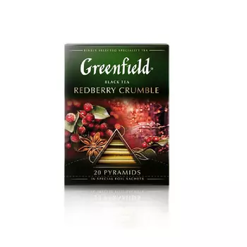 Чай Greenfield Redberry Crumble черный в пирамидках, 20 шт.