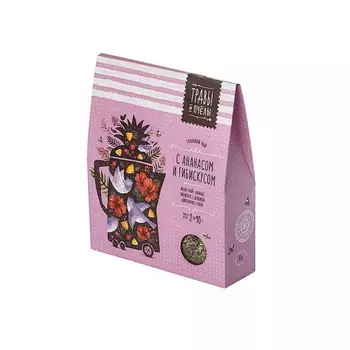 Чай травяной с ананасом и гибискусом, Травы и пчелы, 80 г