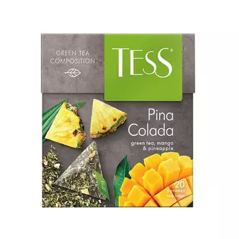 Чай зеленый Tess Pina Colada, в пирамидках, 20 шт.