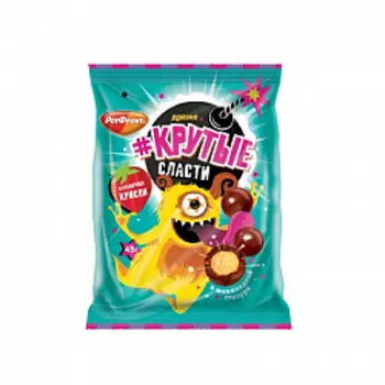 Драже Крутые сласти Клубничные криспи в шоколадной глазури, 45 гр.