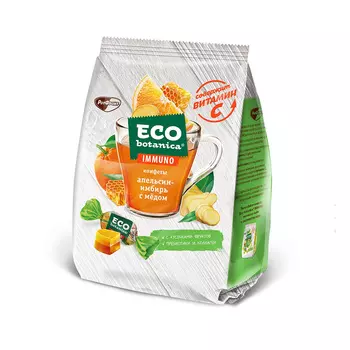 Конфеты Eco-botanica Immuno апельсин-имбирь с медом, 150 г.