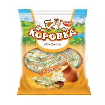 Конфеты Коровка вкус топленое молоко, Рот Фронт, 250 гр.