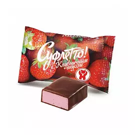 Конфеты Суфлетто с клубничным вкусом, Шоколадная фабрика Новосибирская