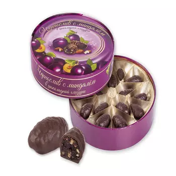 Конфеты в коробке Чернослив с миндалем, Пензенская кондитерская фабрика, 170 гр