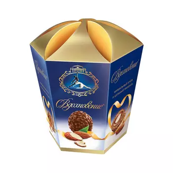 Конфеты в коробке Вдохновение с миндальным кремом и целым миндалем, Красный Октябрь, 150 гр.