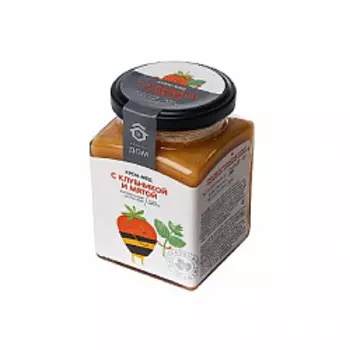 Крем-мед натуральный цветочный Клубника и мята, 320 гр.