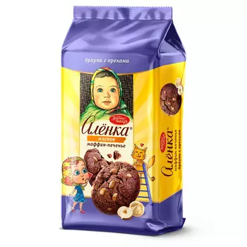 Маффин-печенье Алёнка, брауни с шоколадом и орехами, 138 гр