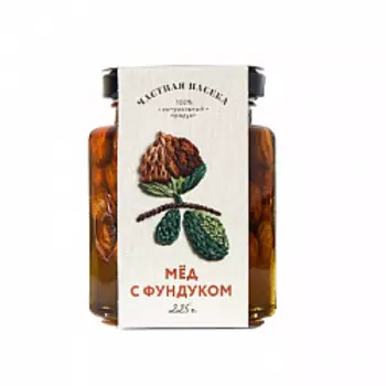 Мед Частная пасека с фундуком, 225 гр.