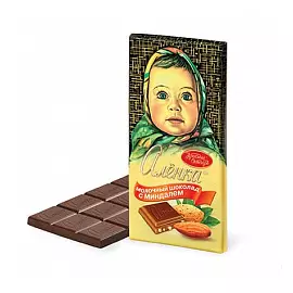 Молочный шоколад Алёнка с миндалем, Красный Октябрь, 100 гр.