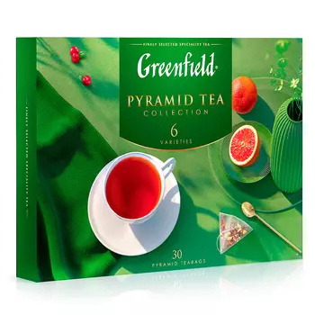 Набор чая GREENFIELD Pyramid Tea Collection 6 сортов в пирамидках, 12 шт