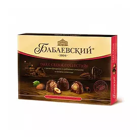 Набор конфет Бабаевский Dark Cream Collection Целый фундук и дробленый миндаль, 200 гр.