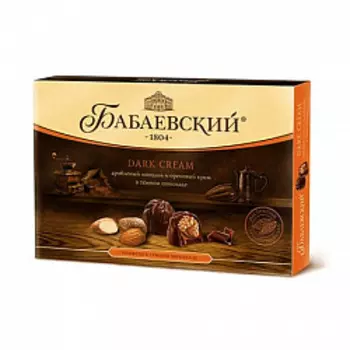 Набор конфет Бабаевский Dark Cream Дробленый миндаль и ореховый крем, 200 гр.