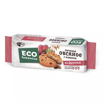 Овсяное печенье Eco Botanica с изюмом на фруктозе, 280 гр.