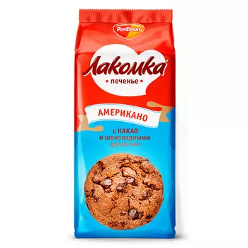 Печенье «Лакомка» Американо с какао и шоколадными дропсами, 160 гр