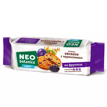 Печенье овсяное Neo-Botanica Light, с черносливом, на фруктозе, 280 гр