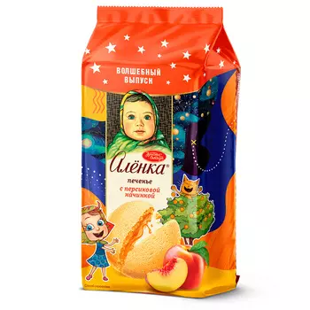 Печенье сдобное «Алёнка», с персиковой начинкой, 115 гр
