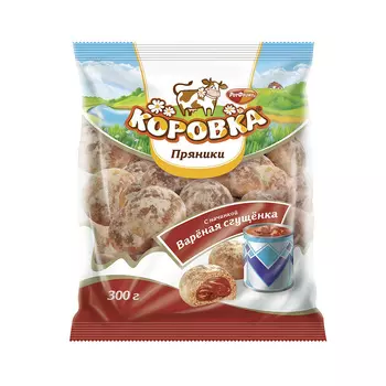 Пряники Коровка с начинкой Варёная сгущёнка, Рот Фронт, 300 гр.