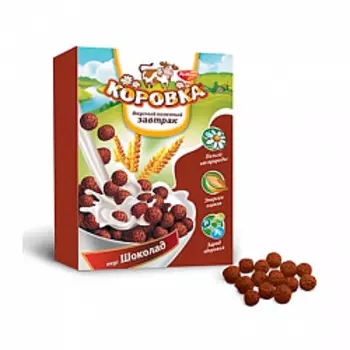 Шарики для завтрака Коровка вкус шоколад, Рот Фронт, 190 гр.