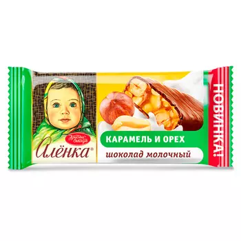 Шоколад Алёнка с начинкой варёная сгущёнка, Красный Октябрь, 48 гр.