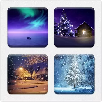 Комплект наклеек Krutoff «Новый год 2025 - Природа» 4 шт